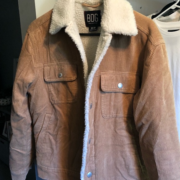 uo sherpa exterior trucker jacket
